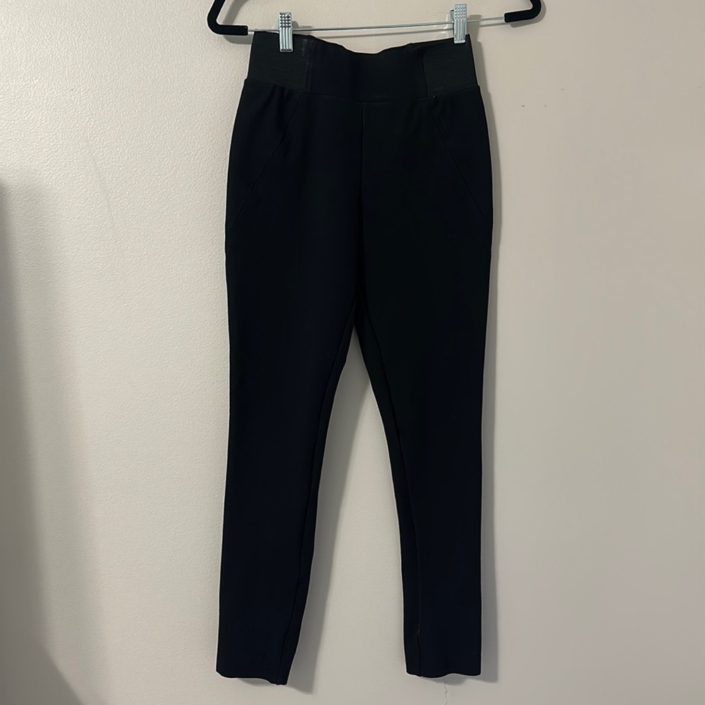 White + Warren Black Ponte Stretch Pants Small Capsule Wardrobe, Quiet Luxury